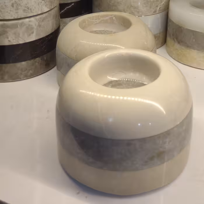 جاشمعی دو رنگ سنگی مدل گنبدی با ترکیب رنگهای مختلف