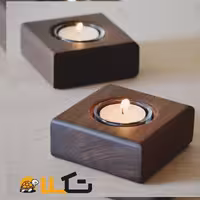 جا شمعی  جا وارمری  چوبی تکی همراه با شمع 