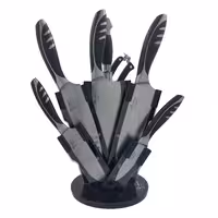 سرویس چاقو آشپزخانه 8 پارچه یونی هوم Unihome، تیغه ضخیم، بسیار تیز، مشکی BDL3277