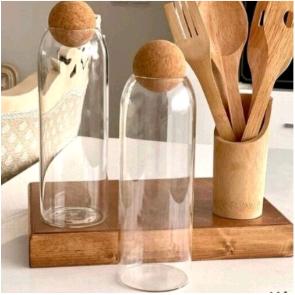 بانکه حبوبات سایز یک (بزرگ)دنیز با در چوبینه 