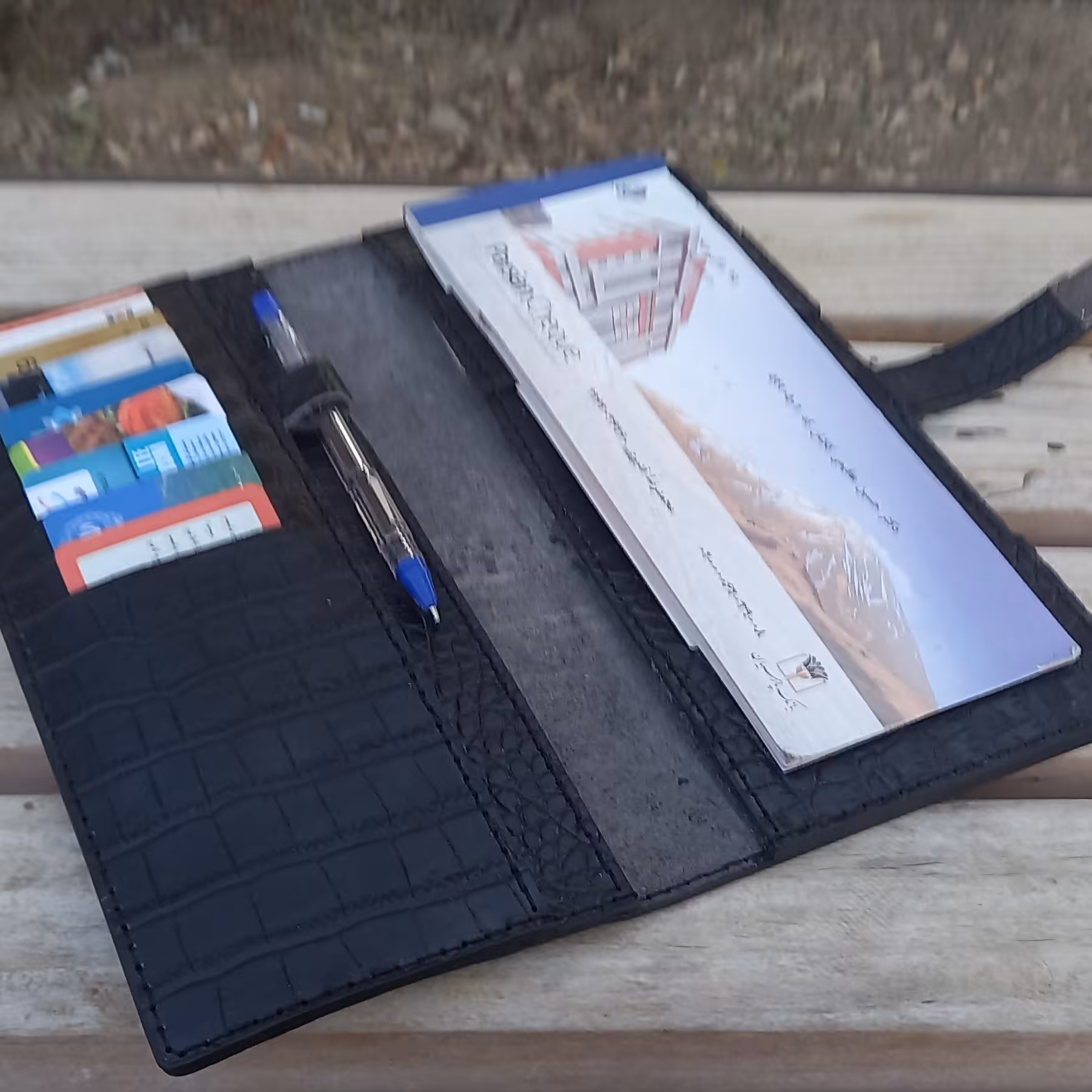 کیف  دسته چک چرم طبیعی گاوی 