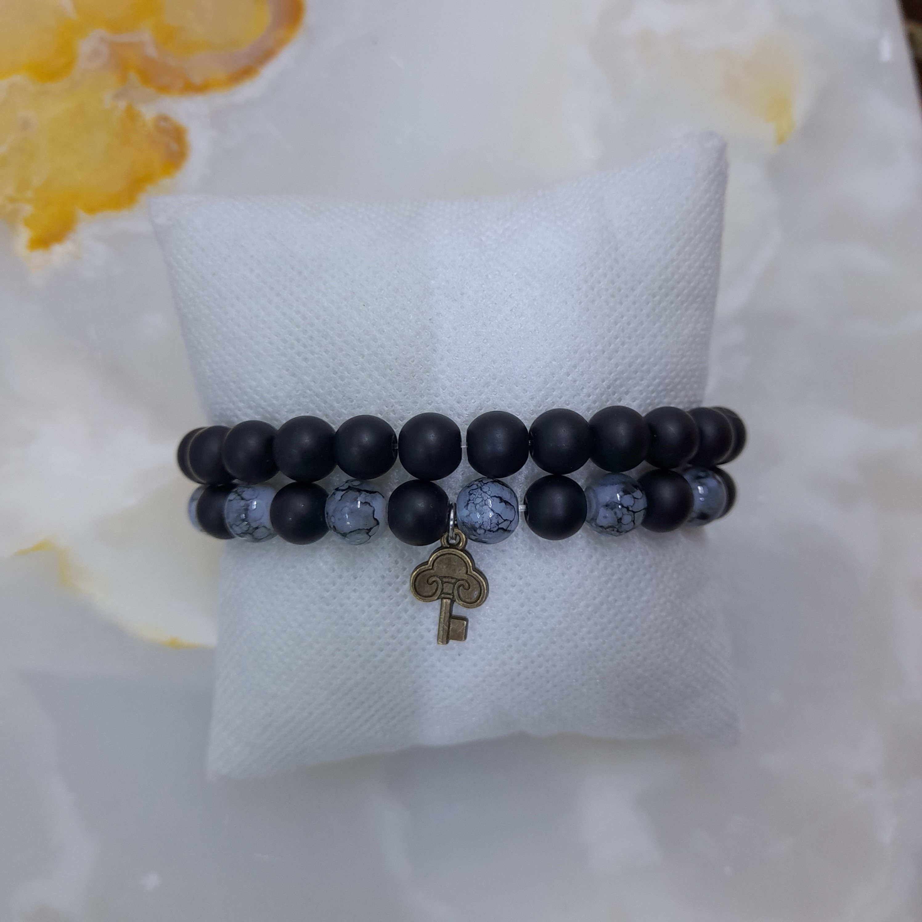 دستبند اسپرت سنگ اونیکس (یک جفت)