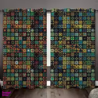 مجموعه 2 عددی پرده رنس مدل C32-50076 چند رنگ