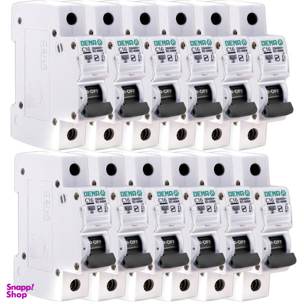 فیوز مینیاتوری تک فاز 16 آمپر دنا الکتریک ایرانیان مدل C16-6KA-12Pcs بسته 12عددی