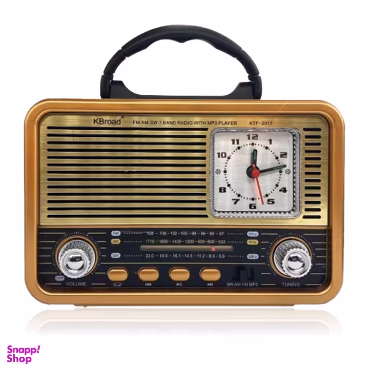 اسپیکر بی سیم قابل حمل طرح رادیو ساعت دار مدل KTF-2017