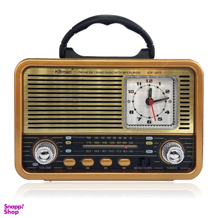 اسپیکر بی سیم قابل حمل طرح رادیو ساعت دار مدل KTF-2017