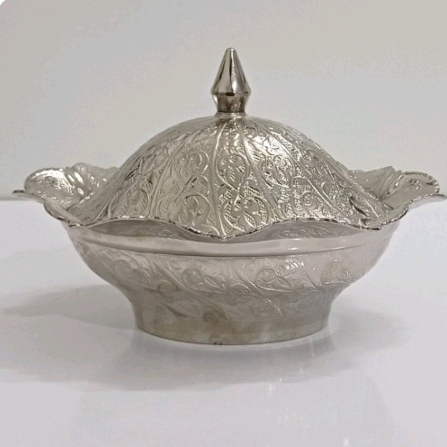 قندان بیضی شکل نقره ای نانو شده