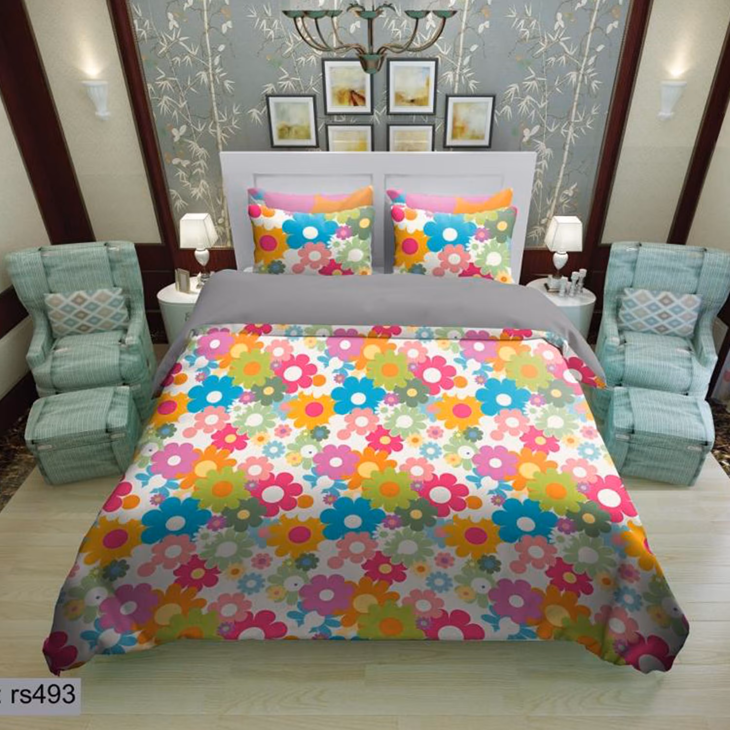 سرویس روتختی 1 نفره تنسل چاپی برندترک لند (Turk Land)  کد rs 493