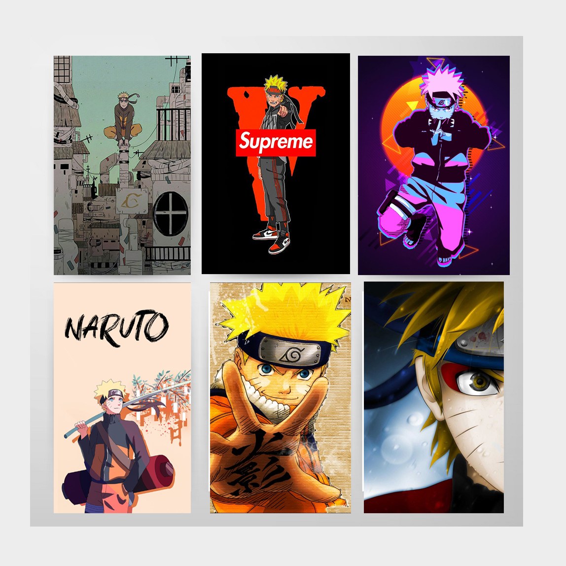 پک 6 عددی پوستر سایز A4 انیمه ناروتو 