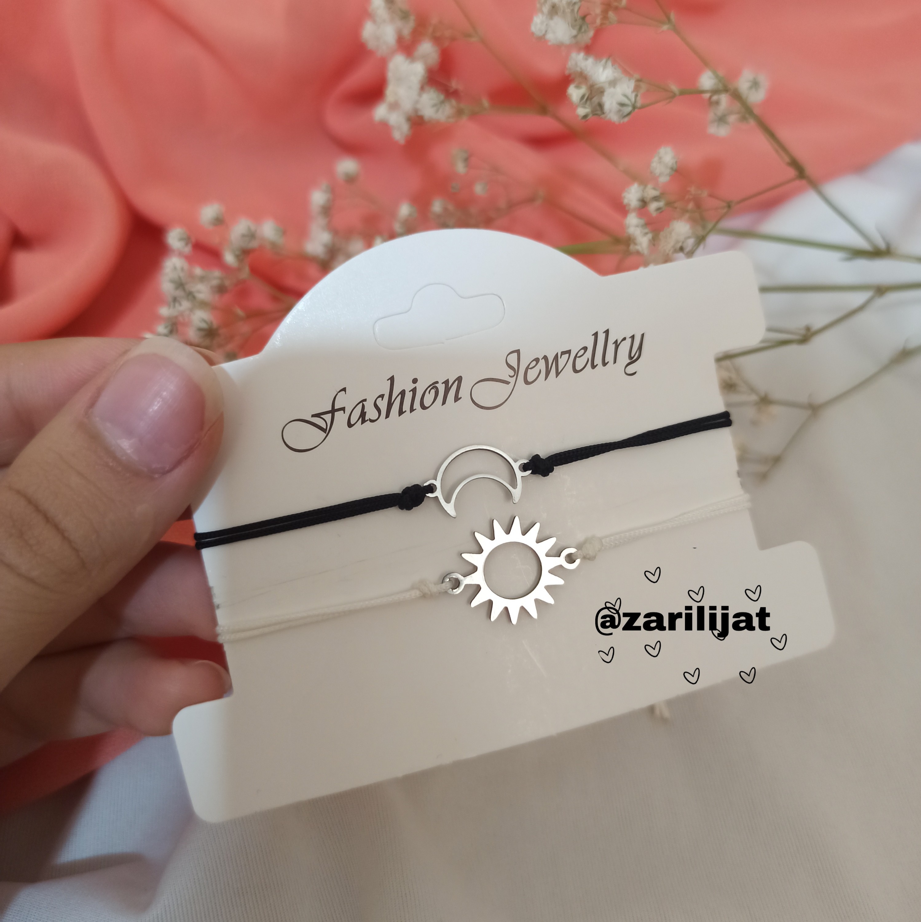  دستبند ماه و خورشید رنگ ثابت استیل