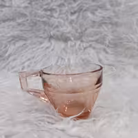 ست شش عددی فنجان شیشه ای چایخوری صورتی هوگو کاوه قطر 8س 