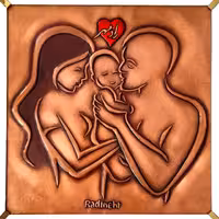 صنایع دستی،تابلو مس با طرح فانتزی، مناسب برای شب شیشه و تولد نوزاد، هدیه ای شیک و ماندگار 