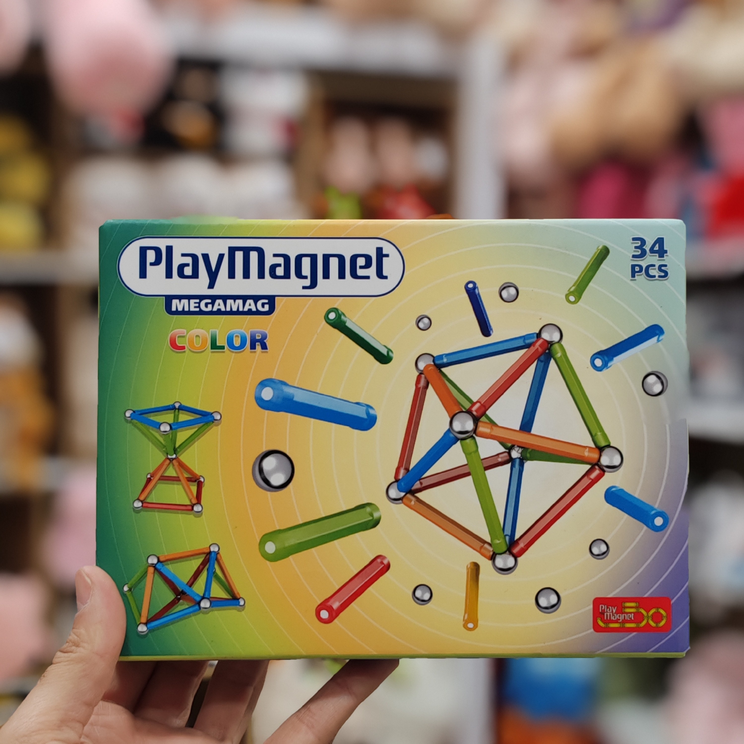 اسباب بازی ساختنی  مگ آهنربایی 34 قطعه بازی با  مگنت 
