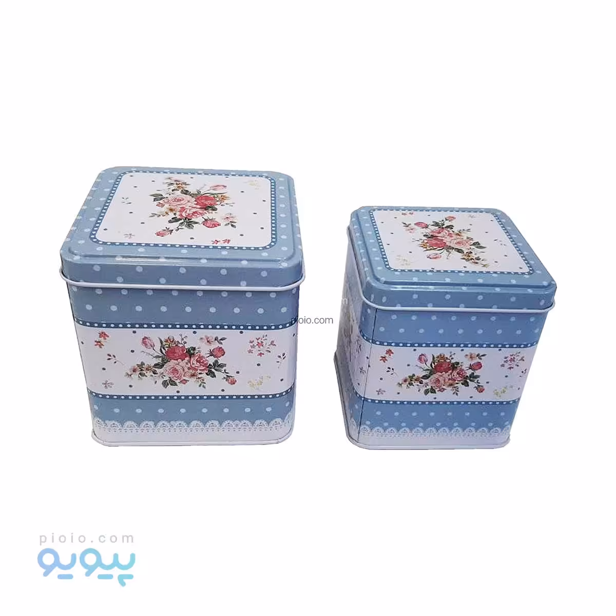 جعبه فلزی مکعبی گل دار