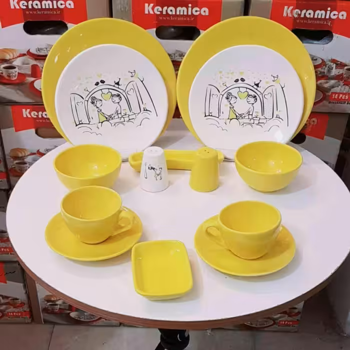 سرویس غذاخوری دونفره کرامیکامدل گرد