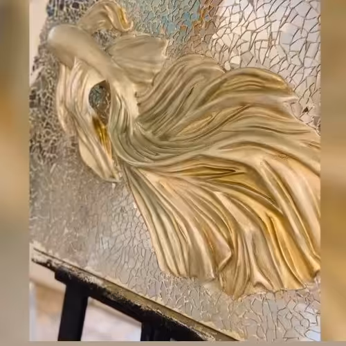 تابلو نقش برجسته طرح ماهی