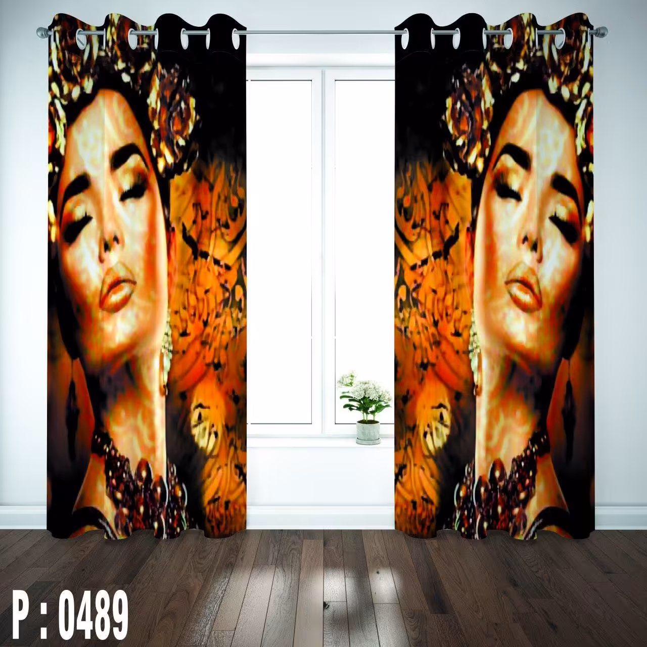 پرده چاپی پانچی طرح صورت لایکتیک کد P:0489