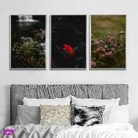 تابلو بکلیت طرح مدرن طبیعت و گل مدل SI-1629 مجموعه 3 عددی