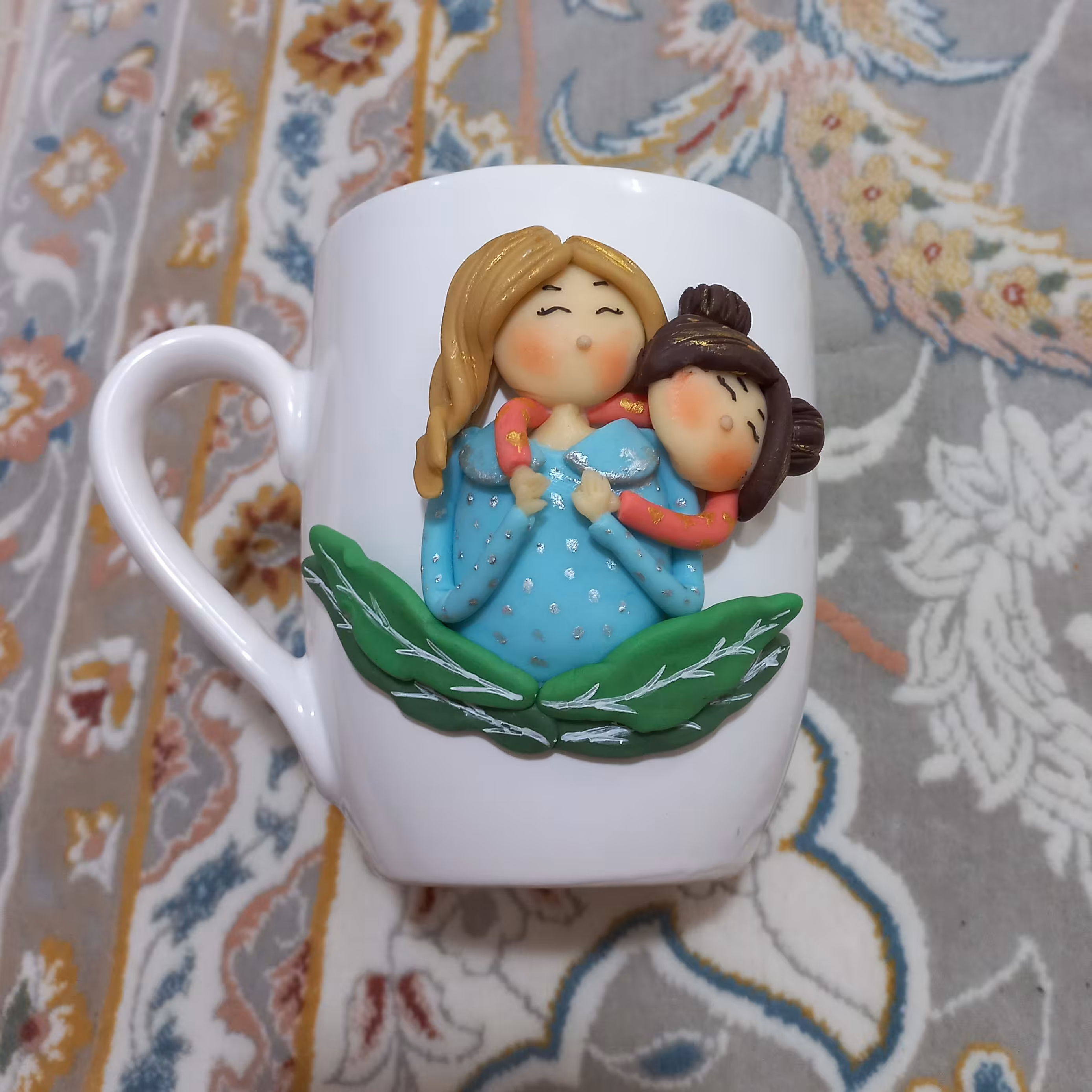 ماگ خمیری طرح مادرودختر