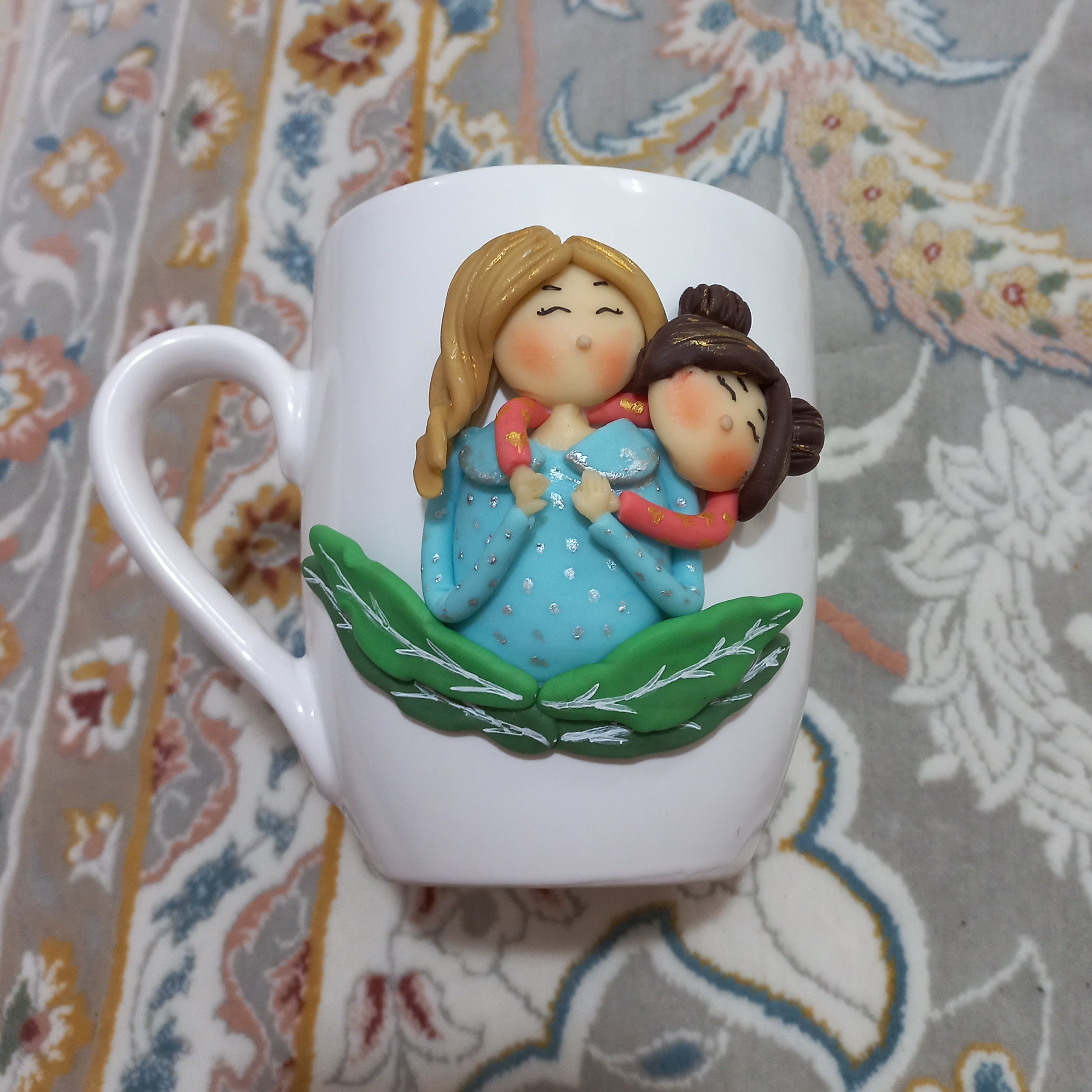 ماگ خمیری طرح مادرودختر