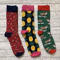 جوراب فانتزی وارداتی ترک طرح دار ساق بلند نخ پنبه 36 تا 44 گوزن