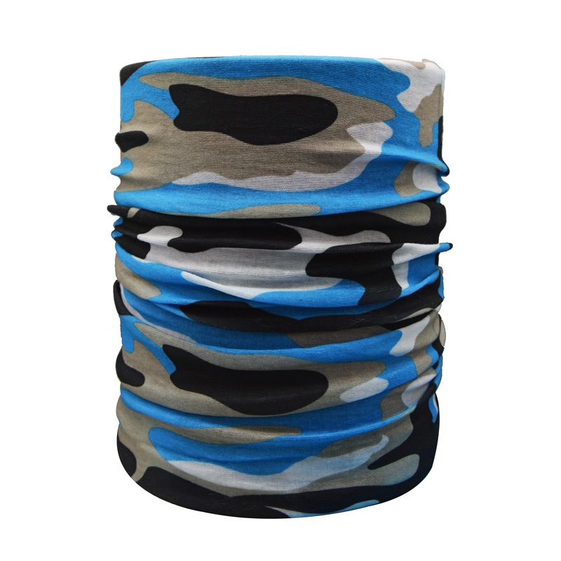 اسکارف و دستمال سر و گردن مدل 14959 چریکی آبی سفید