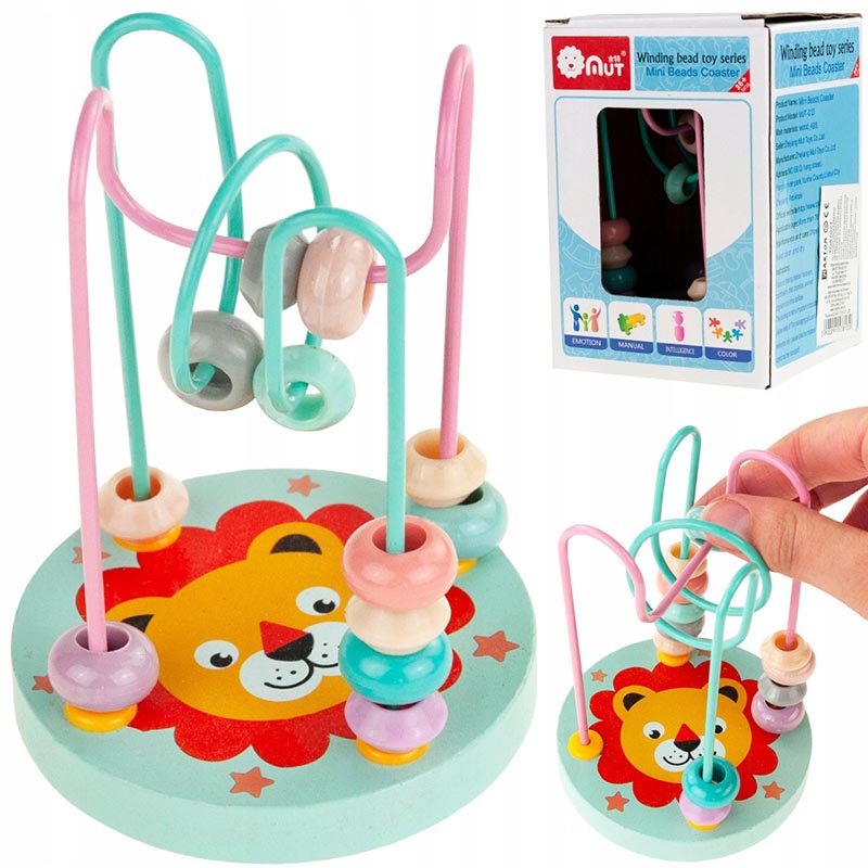 اسباب بازی میله و مهرهی چوبی مدل شیر کد P/MUT013/C