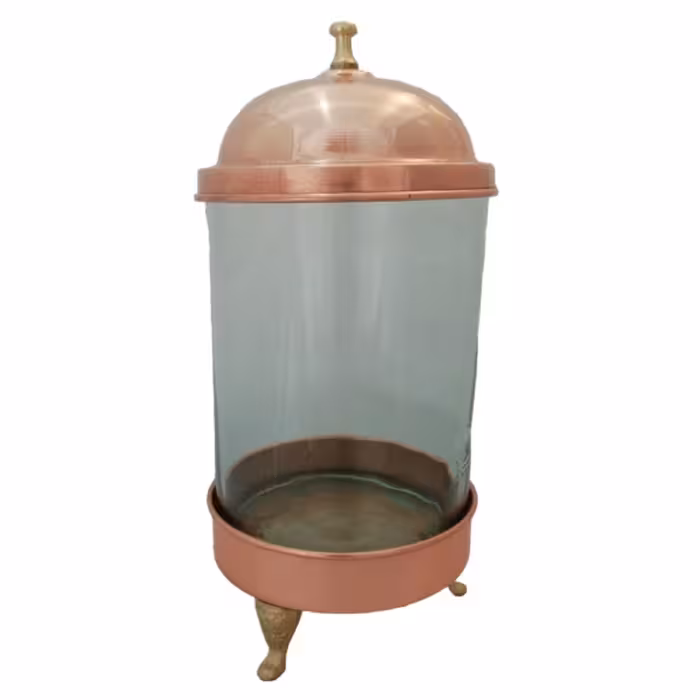 پاسماوری شیشه و مس سه پایه برنجی متوسط کد zh148-2