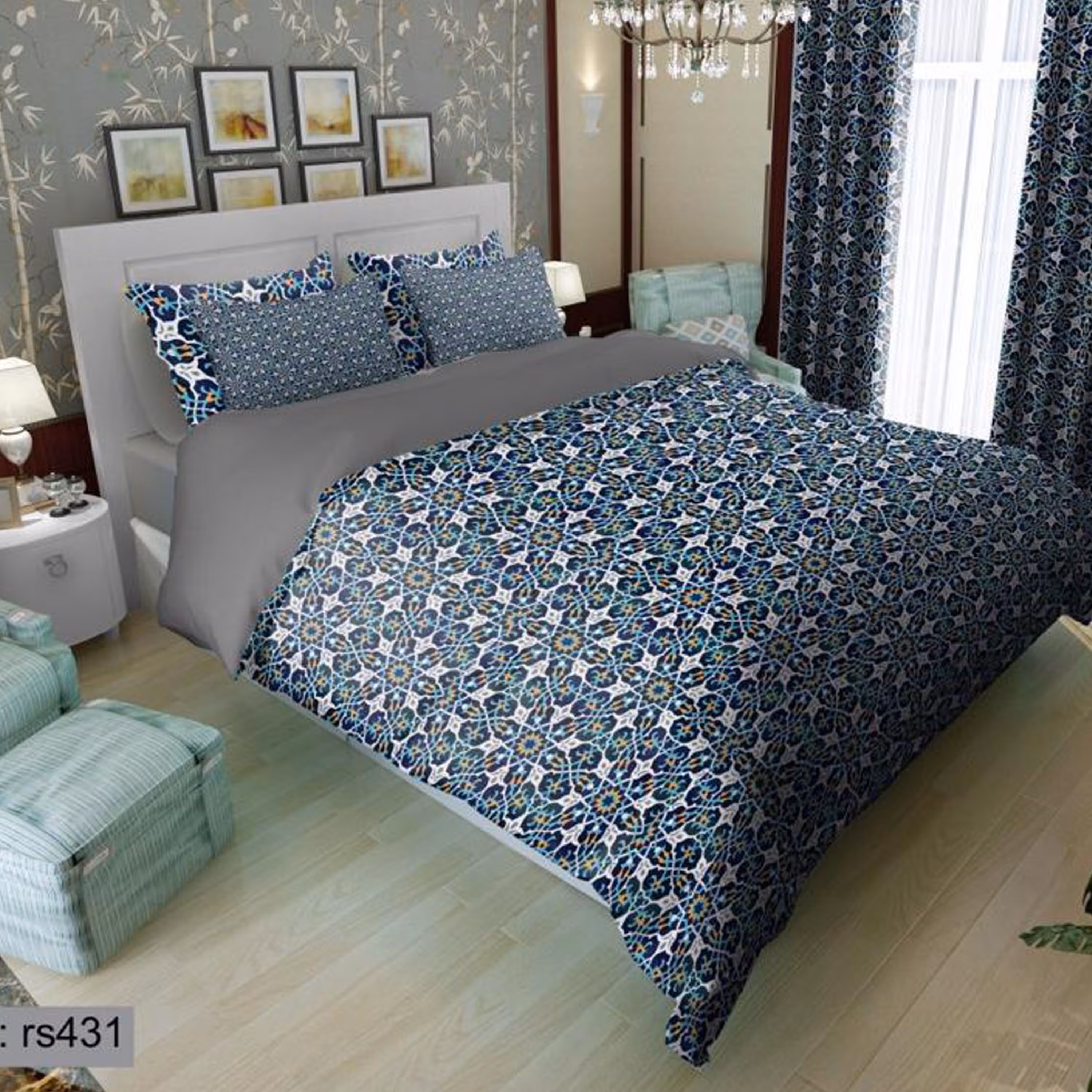 سرویس روتختی 1 نفره تنسل چاپی برندترک لند (Turk Land)  کد rs 431