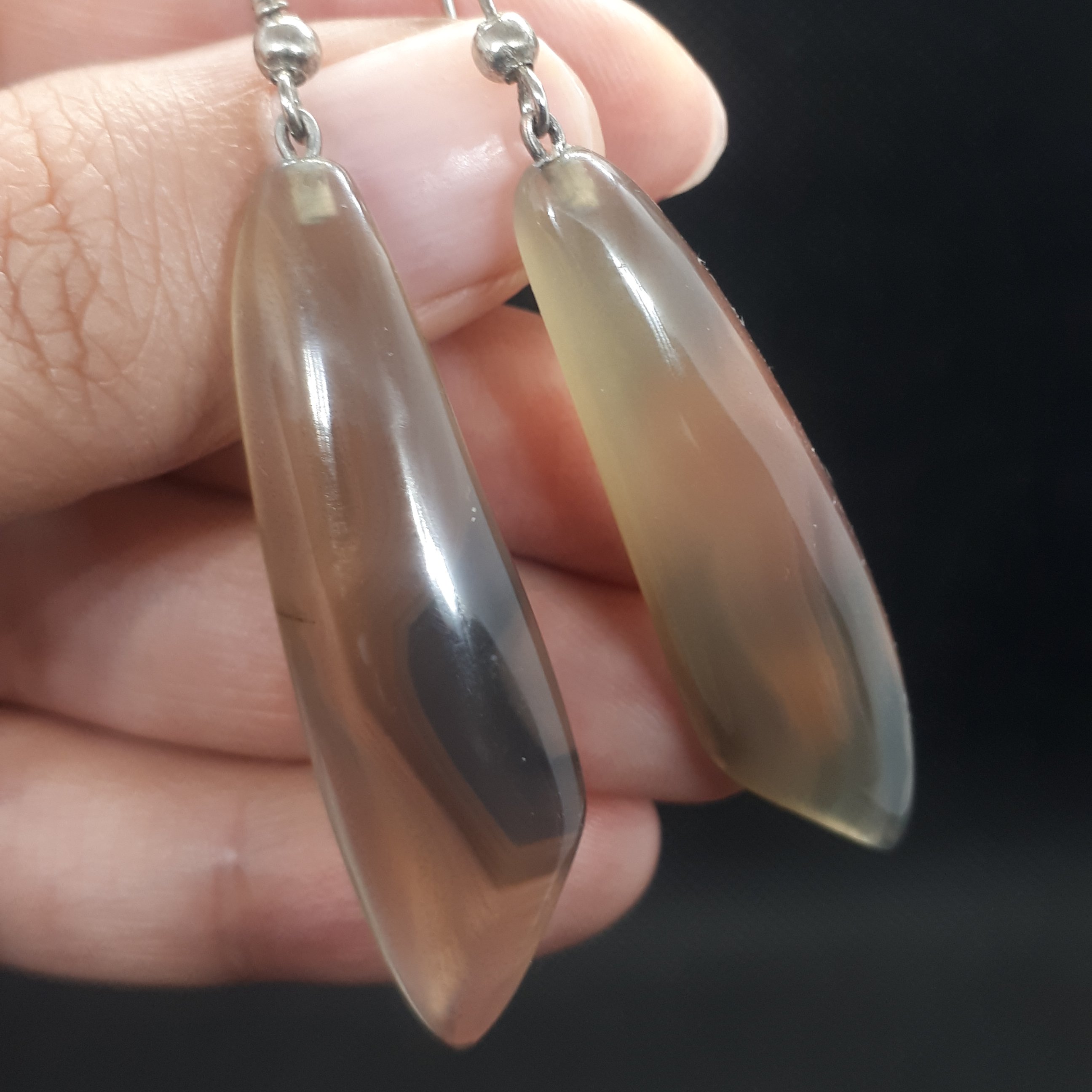 گوشواره سنگ عقیق خرمایی اصل