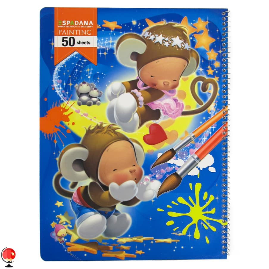 دفتر نقاشی 50 برگ سیمی رحلی طرح میمون اسپادانا