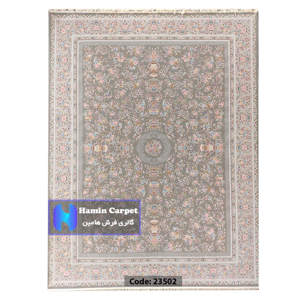 فرش 12 متری 1200 شانه تراکم 3600  نخ اکلریک گل برجسته کد AR23502