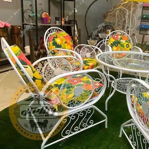 مبل باغی فلزی مدل خورشیدی 6نفره  ارسال به روش پس کرایه 