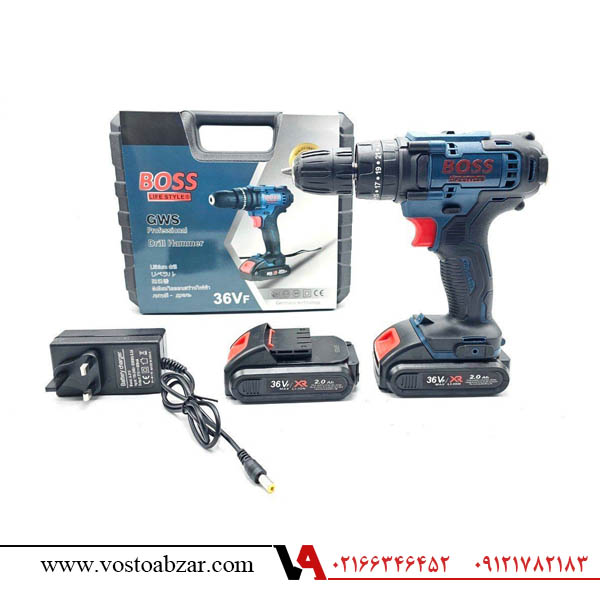 دریل شارژی چکشی 36 ولت اصلی باس مدل Bs36v