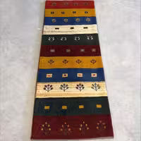 گبه دستباف  کناره طرح رنگین کمانی کد 1073