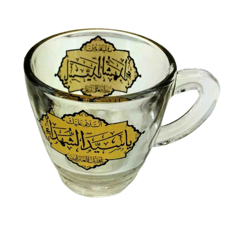 102675-استکان یا فنجان قهوه خوری مذهبی طرح سیدالشهدا و ساقی العطاشا و عقیله بنی هاشم-6عدد