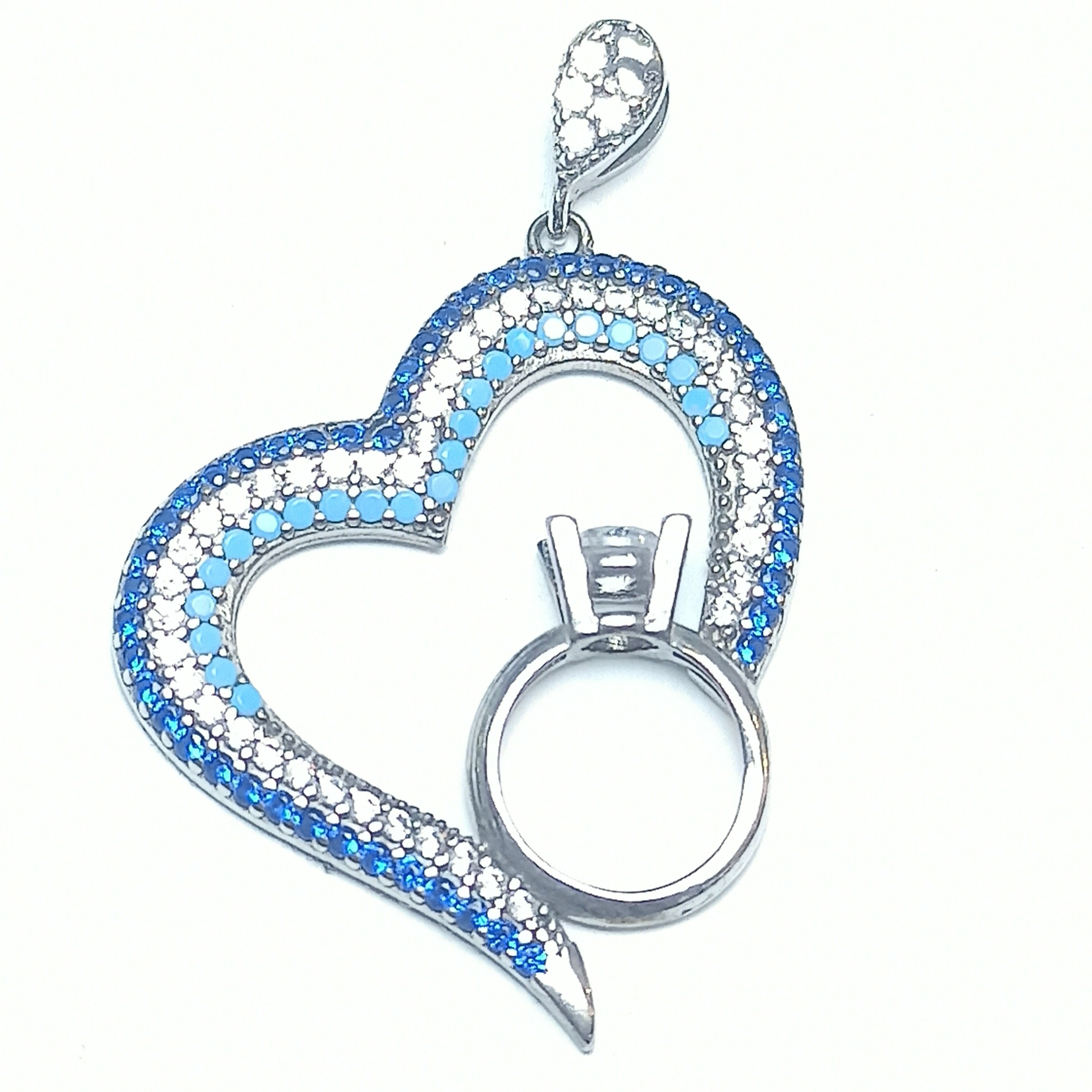 مدال نقره قلب و انگشتر جواهری رادیوم