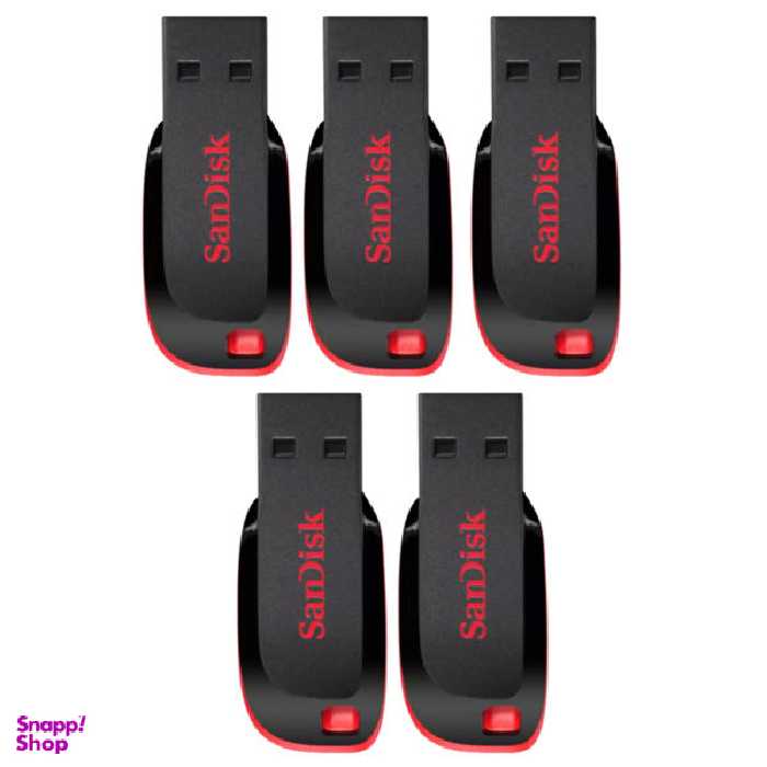 فلش مموری سن دیسک (SanDisk) مدل Cruzer Blade CZ50 ظرفیت 32 گیگابایت بسته 5 عددی