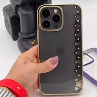 کاور دیویا طرح گل مناسب برای گوشی موبایل اپل iphone 14 pro max رنگ طلایی