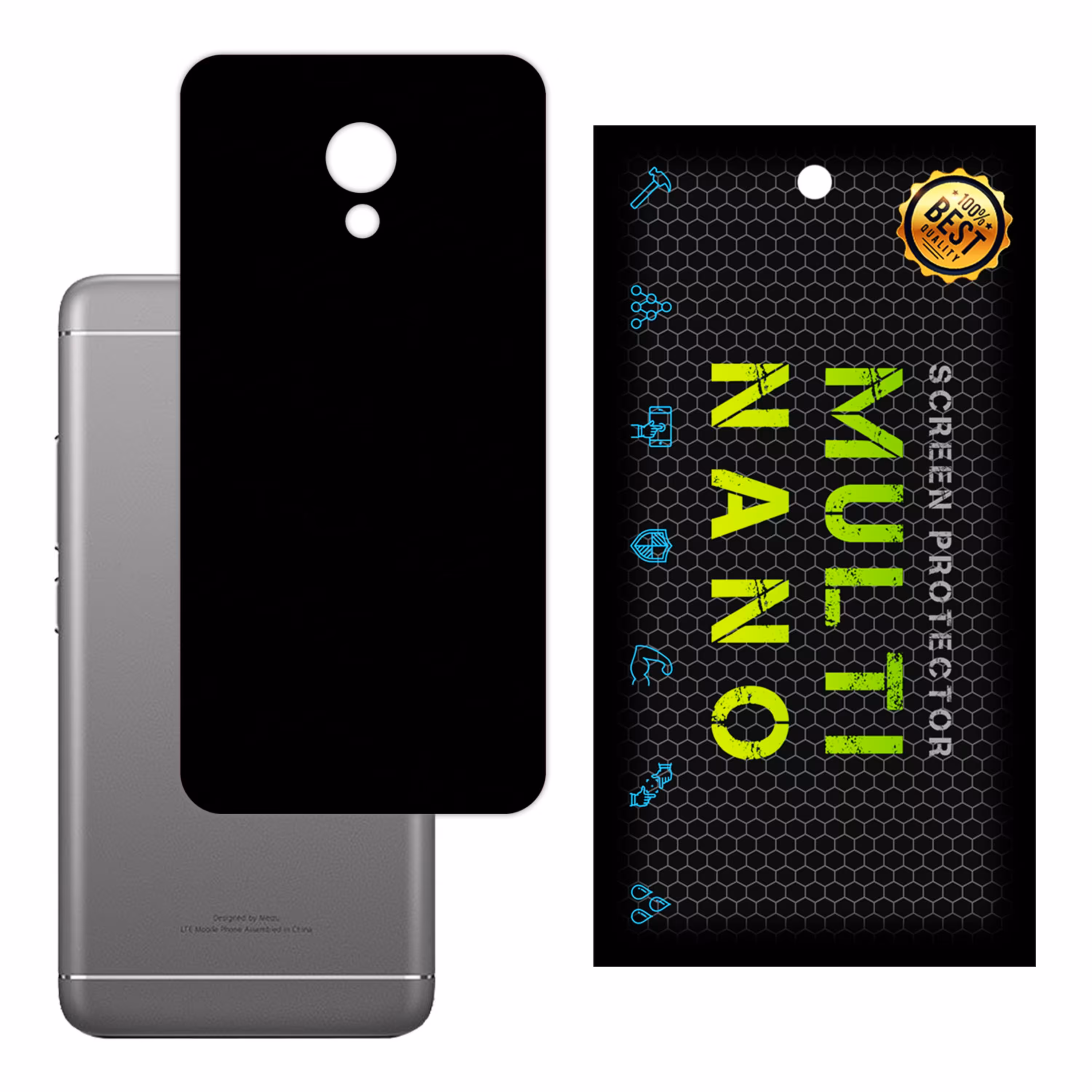 برچسب پوششی MultiNano مدل X-F1M-Black برای پشت موبایل میزو M3S