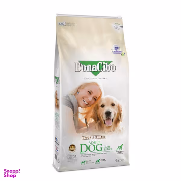 غذای خشک سگ بوناسیبو مدل Lamb And Rice وزن 4 کیلوگرم