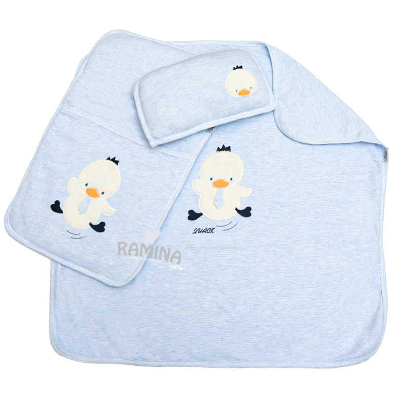 رختخواب سه تکه مسافرتی نوزاد پسرانه طرح اردک گایه Gaye