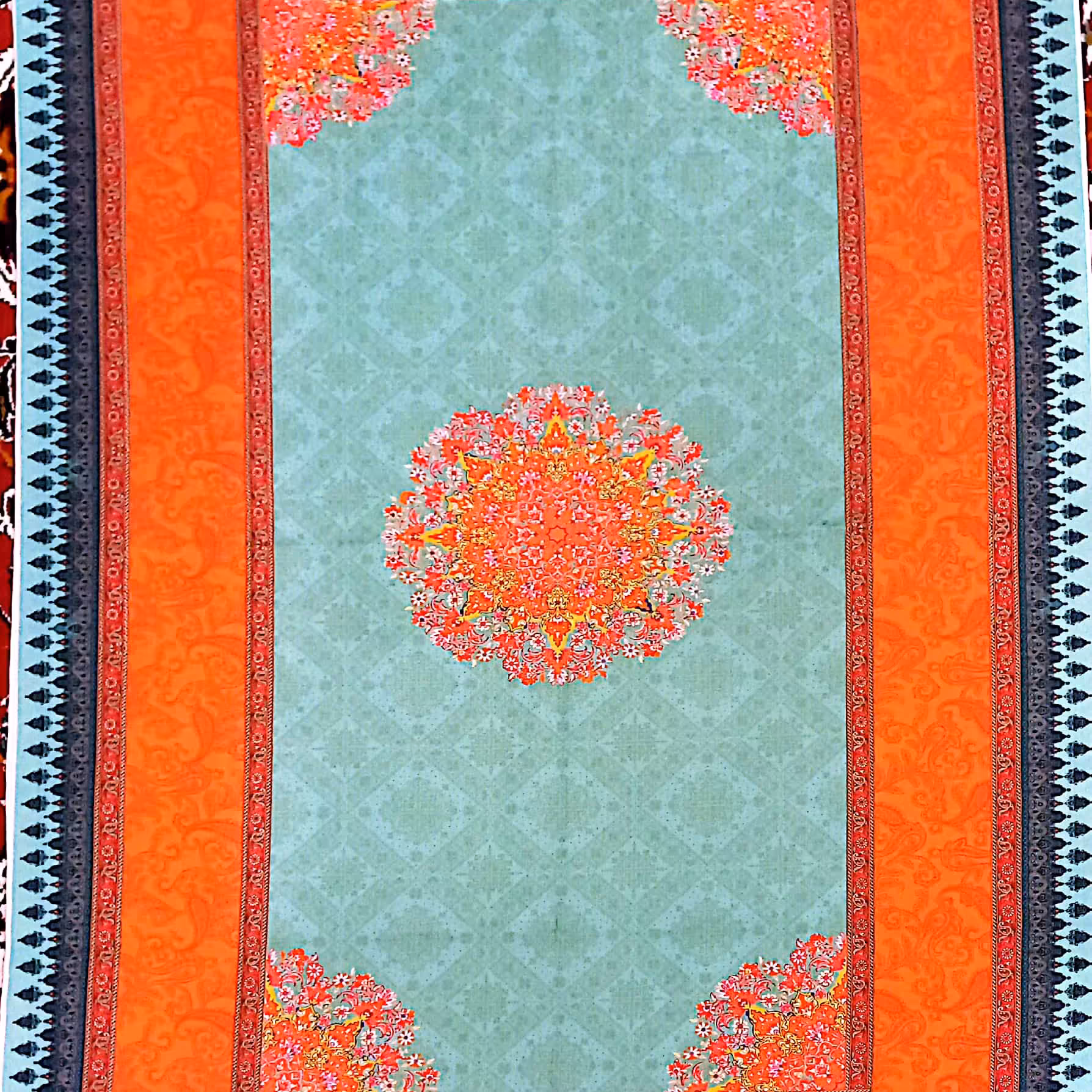 رومیزی زیرانداز زیرسفره مخمل طرح فرش قابل شست وشو رنگ ثابت ابعاد 100در140سانت