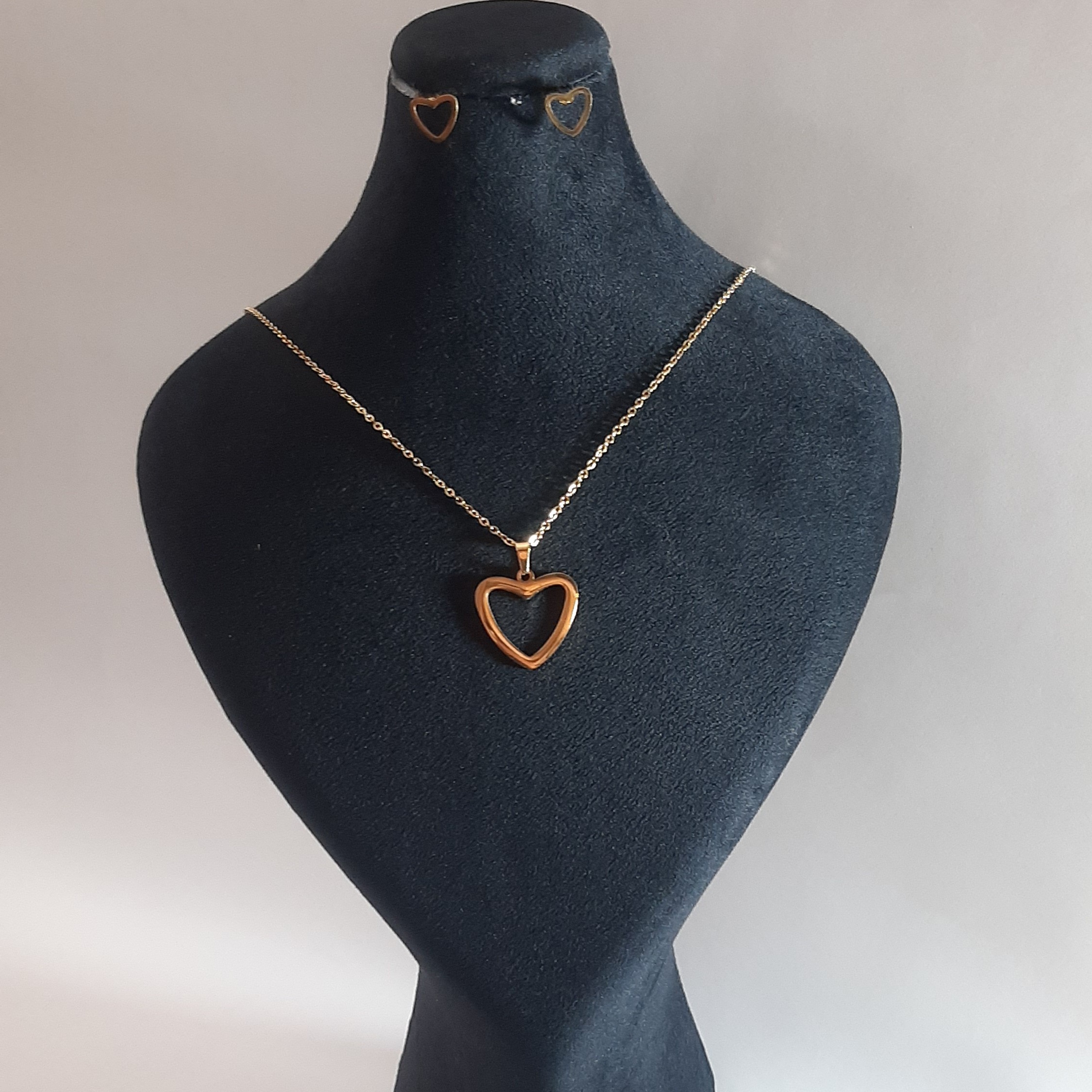 نیم ست قلب دوس داشتنی استیل رنگثابت ضد حساسیت