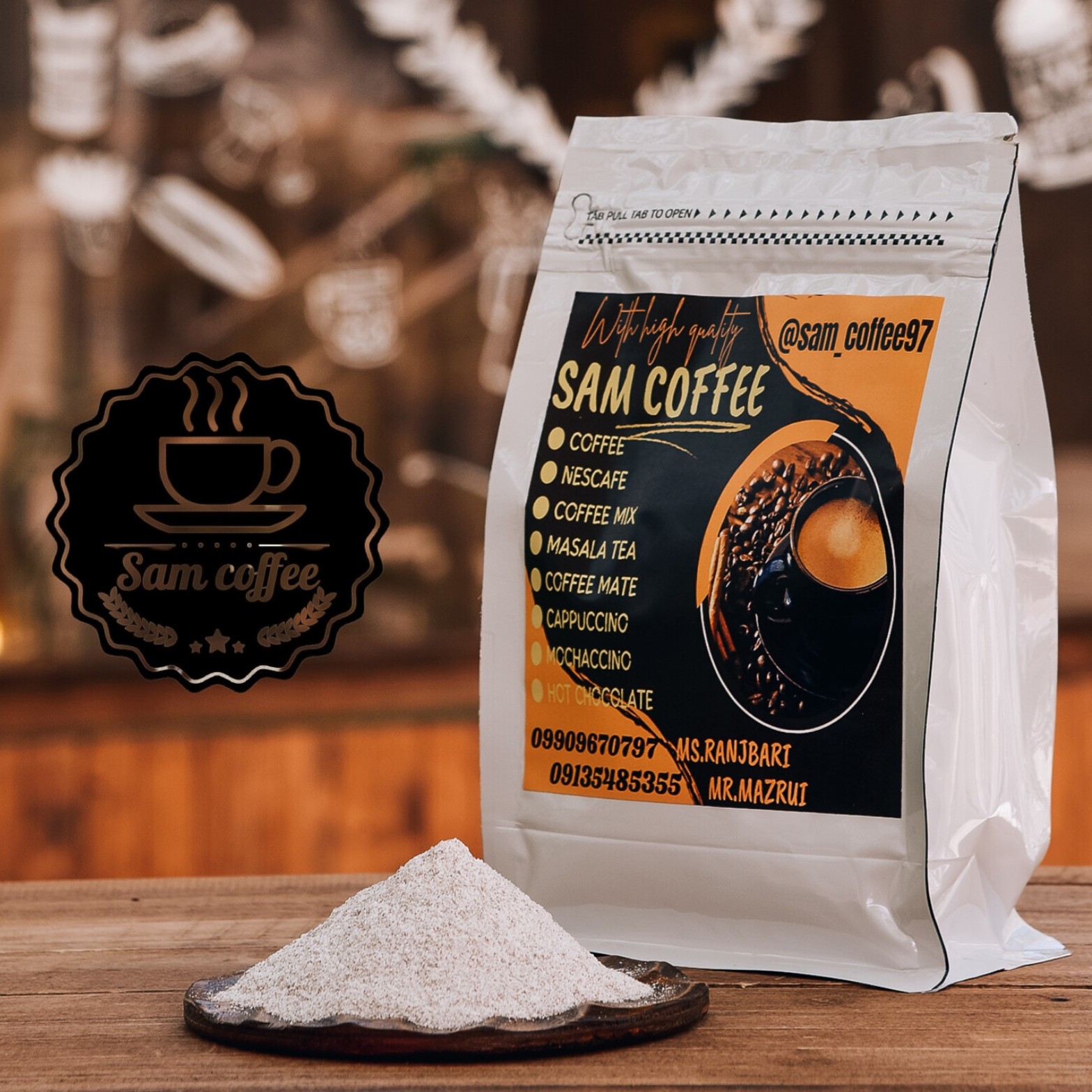 پودر کاپوچینو فله 700 گرمی sam coffee 
