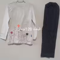 پوشاک شاپرک‌.بچه‌گانه ‌بلوزشلواردخترانه‌سایز40تک‌‌رنگ‌جنس‌نخی