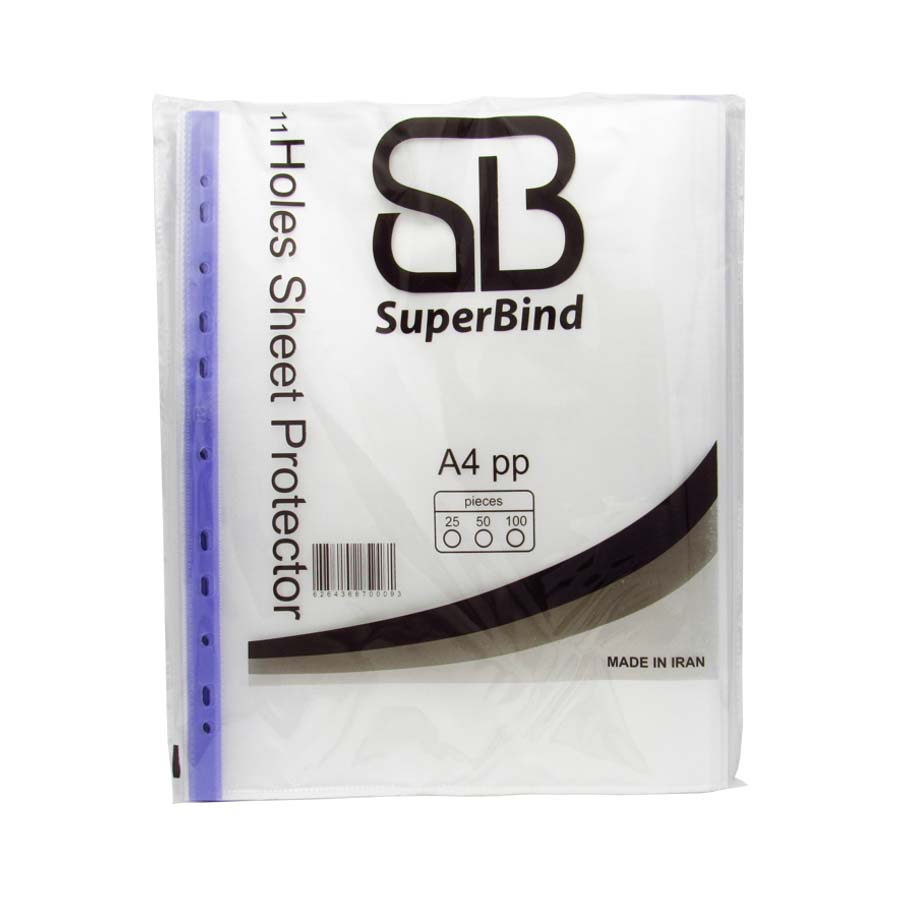 کاور کاغذ A4 بسته 100 عددی 40 میکرون سوپربایند