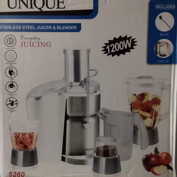 آبمیوه گیری چهار کاره،1200وات،پرقدرت،کیفیت عالی ،طرح جدید و صفحه لمسی یونیک همراه با آسیاب،مخلوط کن،خردکن 