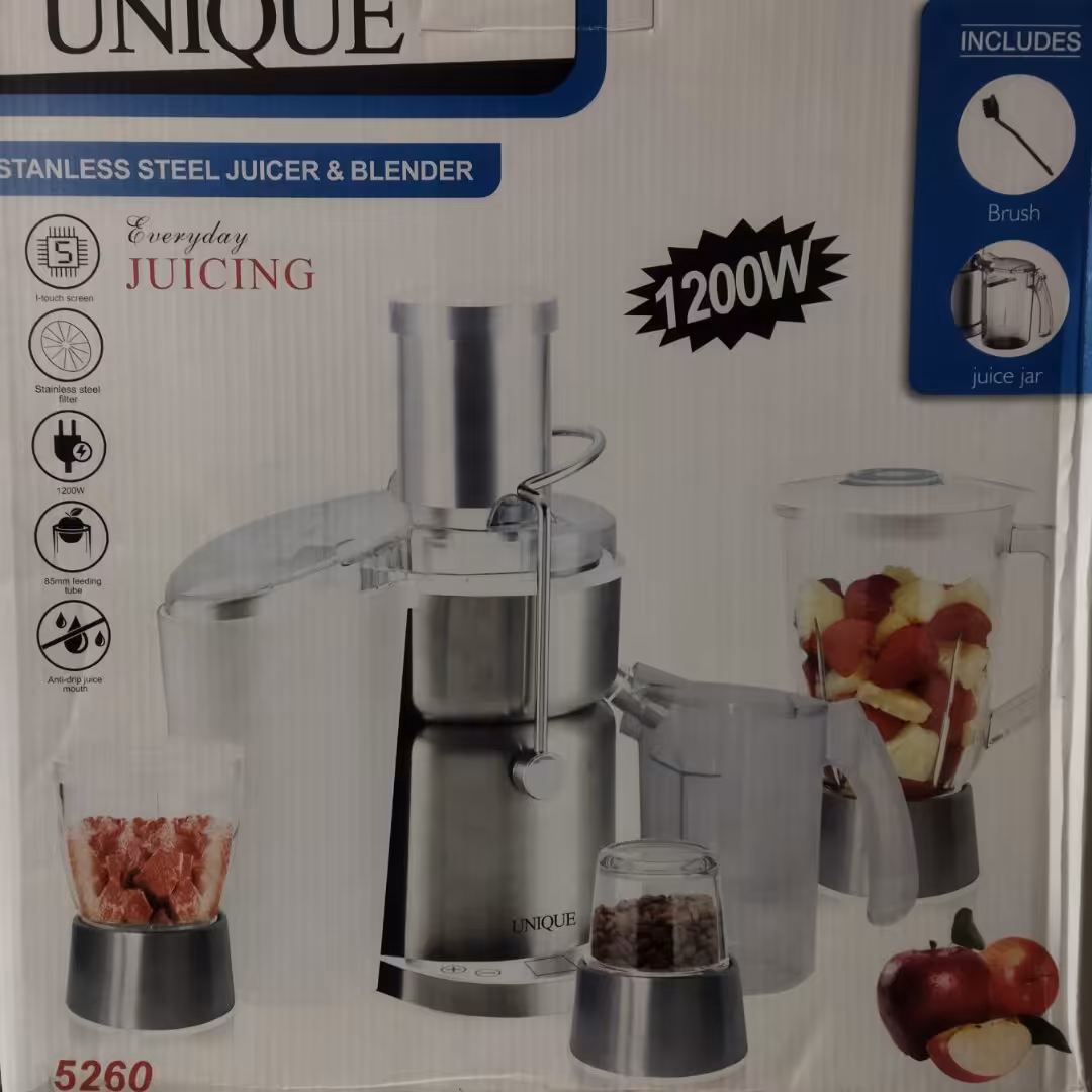 آبمیوه گیری چهار کاره،1200وات،پرقدرت،کیفیت عالی ،طرح جدید و صفحه لمسی یونیک همراه با آسیاب،مخلوط کن،خردکن 