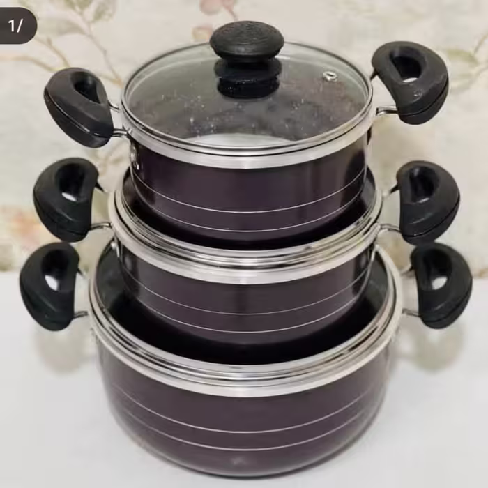 سه قابلمه گرانیتی دسته معمولی